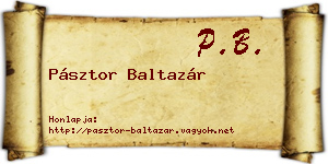 Pásztor Baltazár névjegykártya